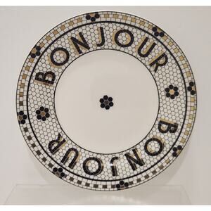 Anthropologie The Bistro Tile Bonjour Stoneware Bread Plate 6.5" NEW